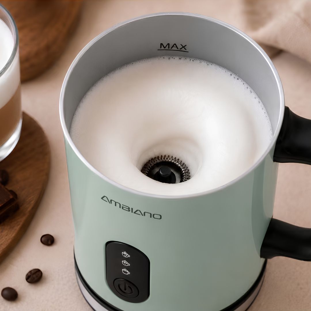 AMBIANO Retro 500W electric milk frother with stainless steel housing