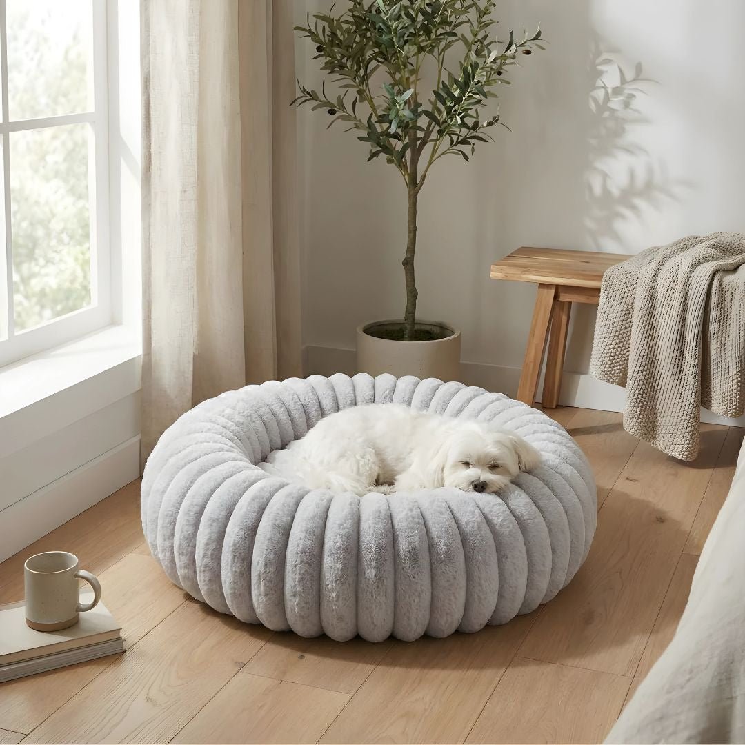 Plush round pet nest bed 80cm donut dog and cat bed soft anti slip comfortable pet bed Lebanon