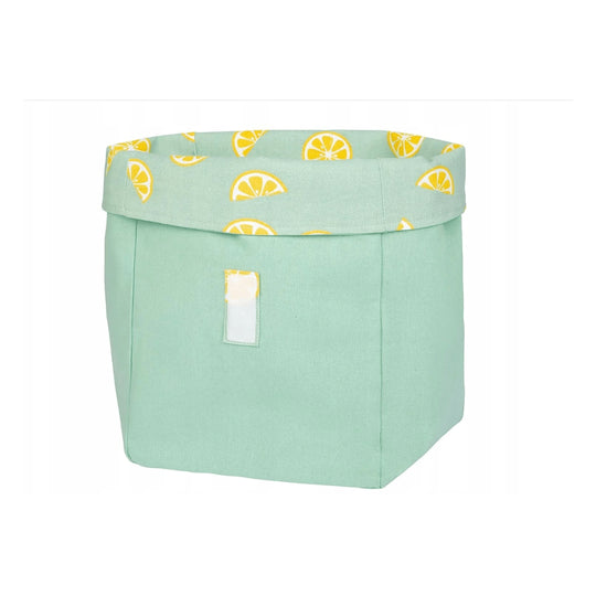 سلة إرنستو لحفظ الخبز مصنوعة من القطن بنسبة 100% باللون الأخضر، مقاس 23×18×34 سم 