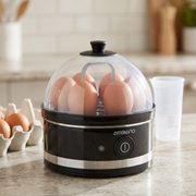 AMBIANO retro electric egg cooker with transparent dome lid and removable 7-egg rack