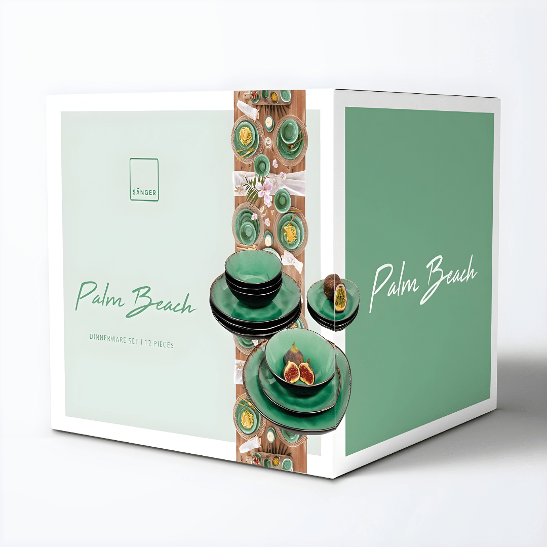 Sänger Palm Beach 12-piece turquoise ceramic dinnerware set for 4 people