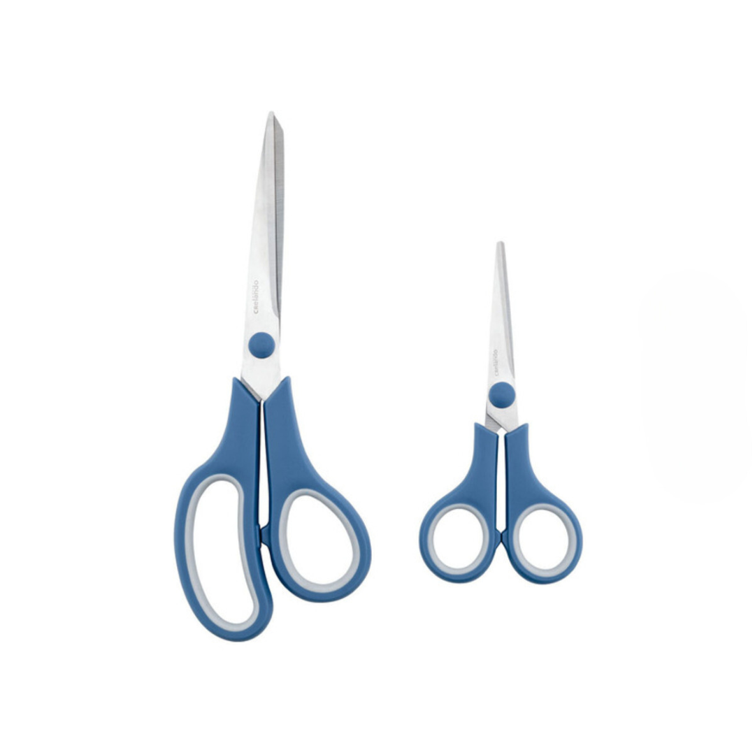 Crelando Scissors Set, Soft Touch Handles, 2 pieces