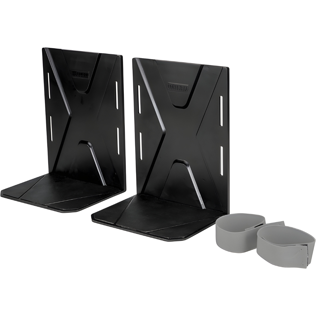 ULTIMATE SPEED two-piece black modular car trunk organizer set with elastic fastening straps and anti-slip bases