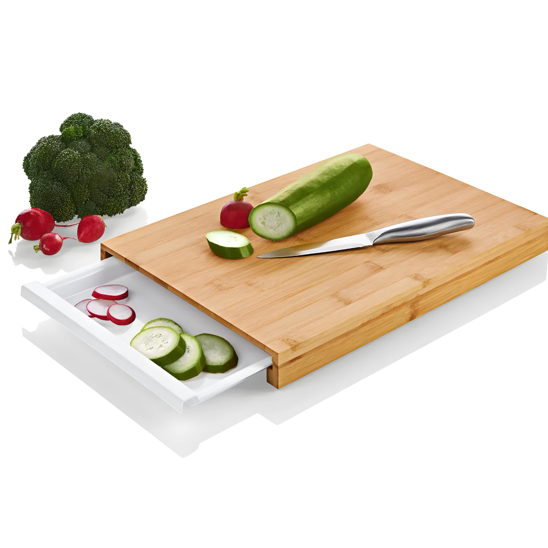 Ernesto Bamboo cutting board With Drip Tray 38 x W 25.8 x H 3.5 cm