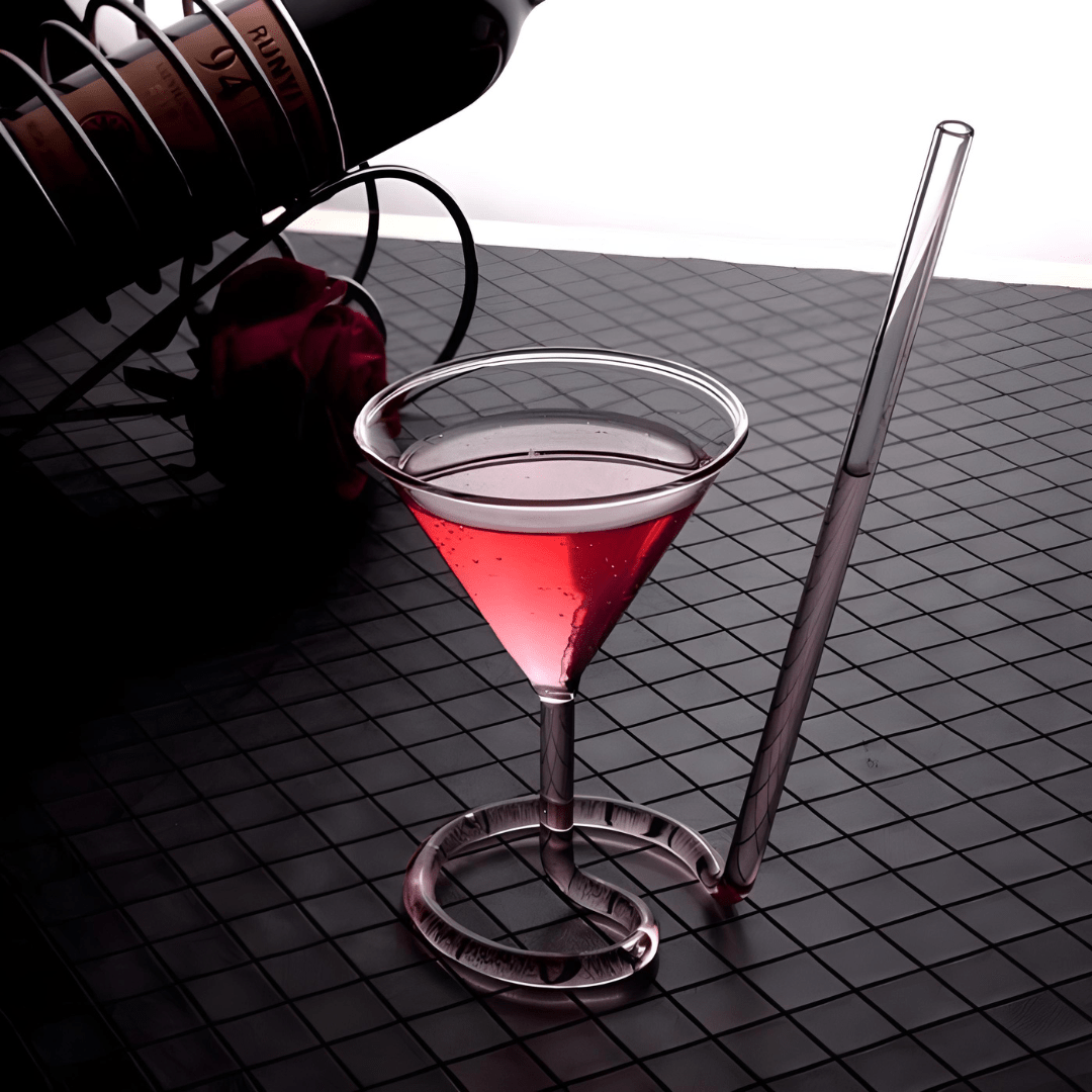 110ml spiral straw cocktail glass with molecular spiral base – creative drinkware for wine or cocktails in Beirut, Lebanon