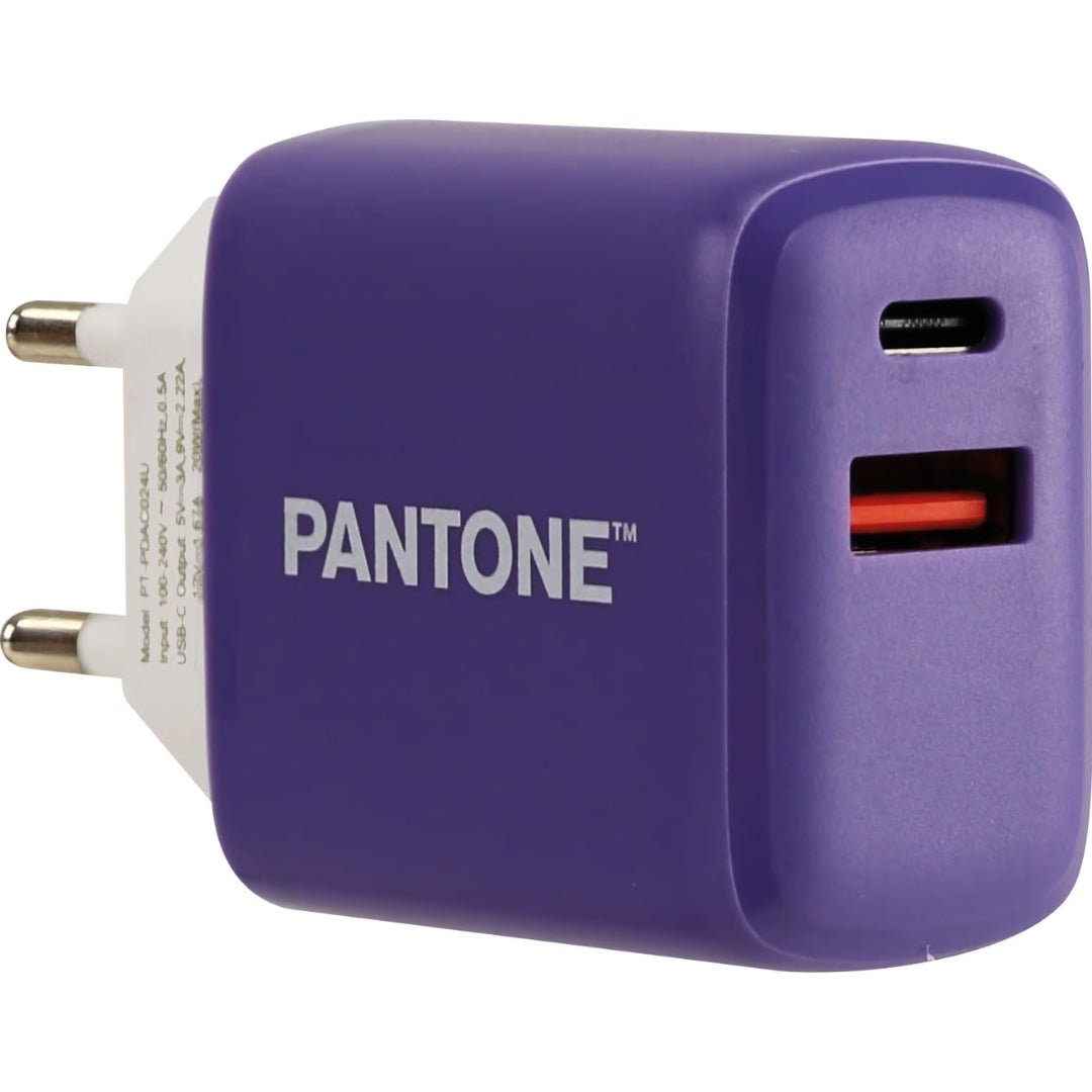 PANTONE PT-PDAC024U 20W PD fast charger with USB-A and USB-C charging ports