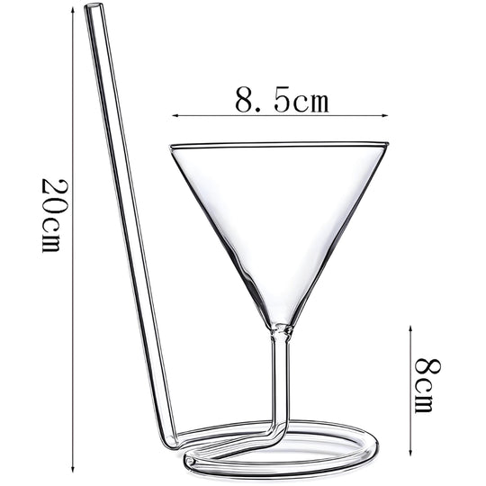 110ml Spiral Straw Cocktail Glass – Molecule-Inspired Design