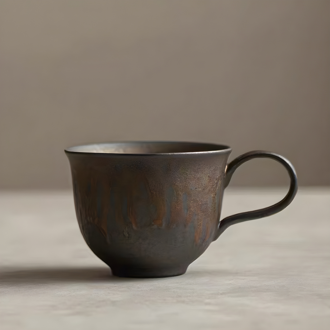 Super Premium Vintage Rustic Pottery Coffee Mug with Large Handle