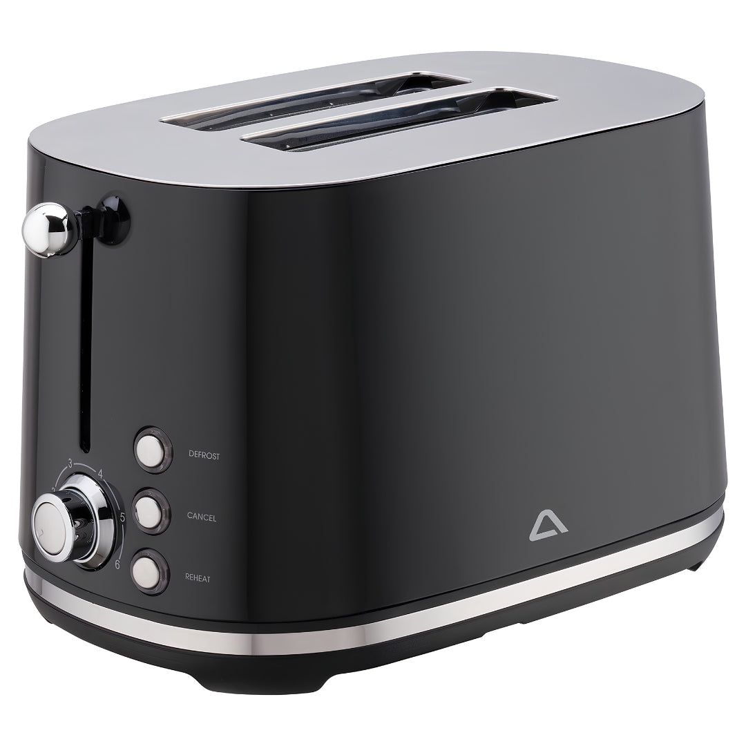 AMBIANO retro 2-slice toasters in black with silver trim