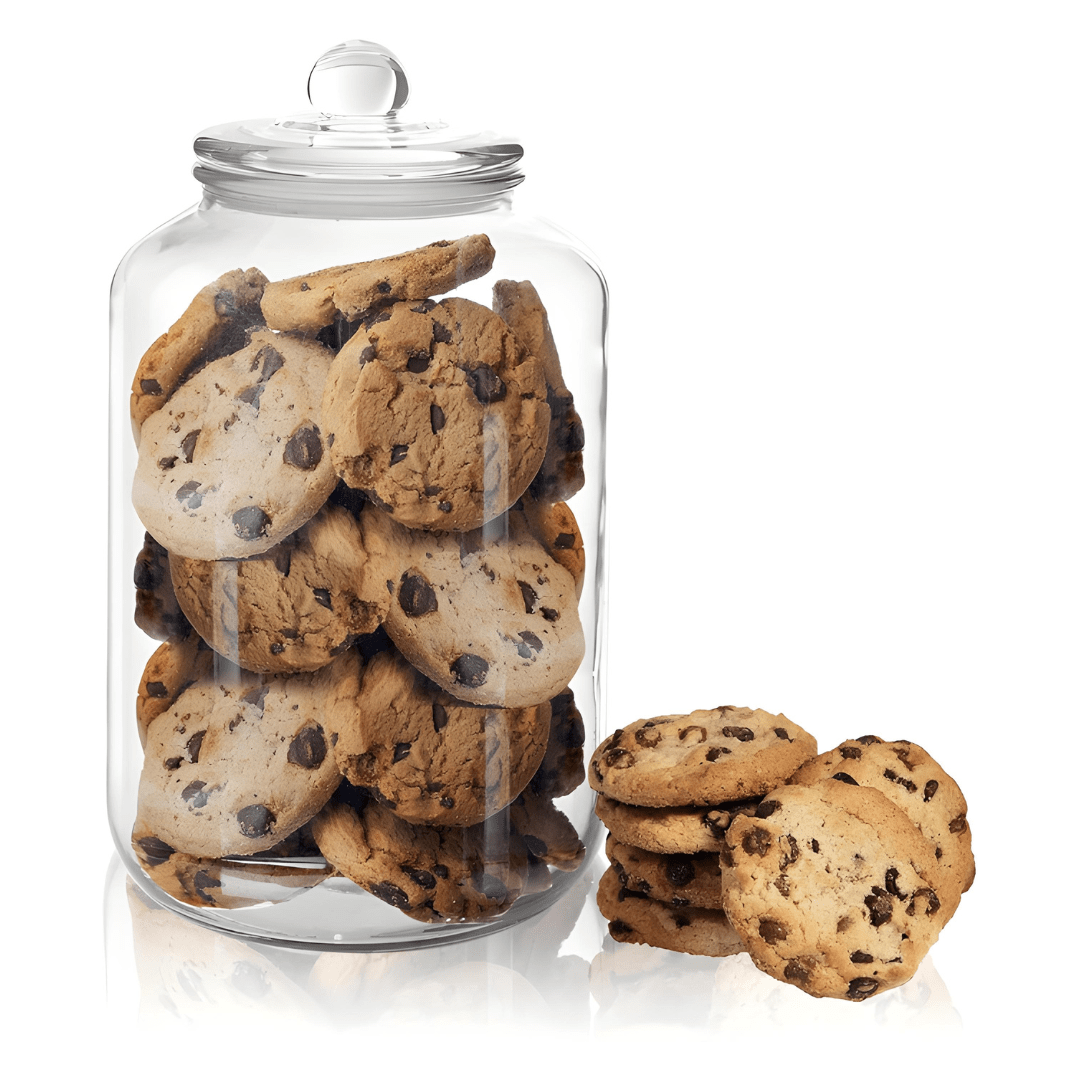 2000ml clear glass canister with airtight lid filled with cookies – 21×14.5cm food storage jar for Beirut kitchens