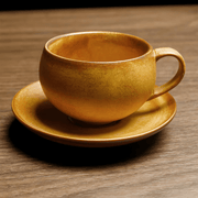 200ml retro ceramic coffee cup with saucer – European style, smooth porcelain finish