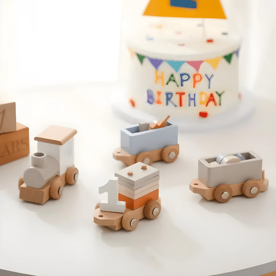 Premium Wooden Train Set 12 Pieces