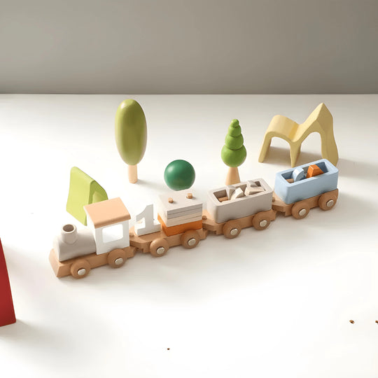 Premium Wooden Train Set 12 Pieces