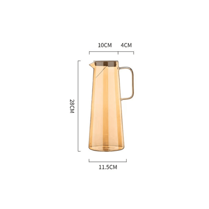 Amber Smoky Nordic Light Luxury Glass Cold Kettle Set with 4 Glasses - EUROPEAN HOUSE HOLD