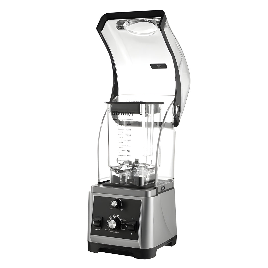 Heavy Duty 2200W blender with thick soundproof lid and 1.8L container. Ideal for juices, smoothies, ice crushing, restaurants, coffee shops, and home use in Beirut, Lebanon.