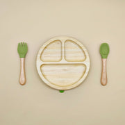 Bamboo Suction Plate with Fork and Spoon –European Household -Lebanon