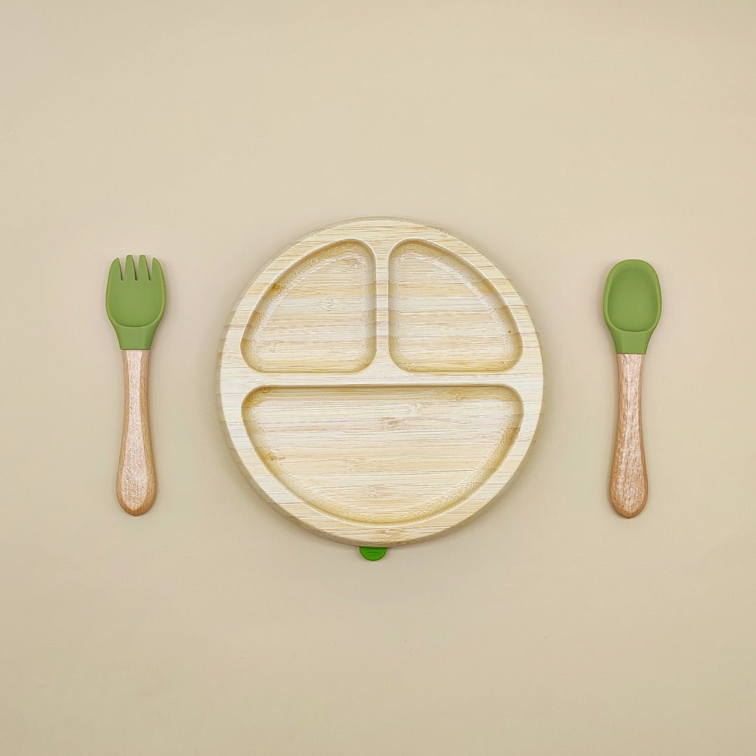 Bamboo Suction Plate with Fork and Spoon –European Household -Lebanon