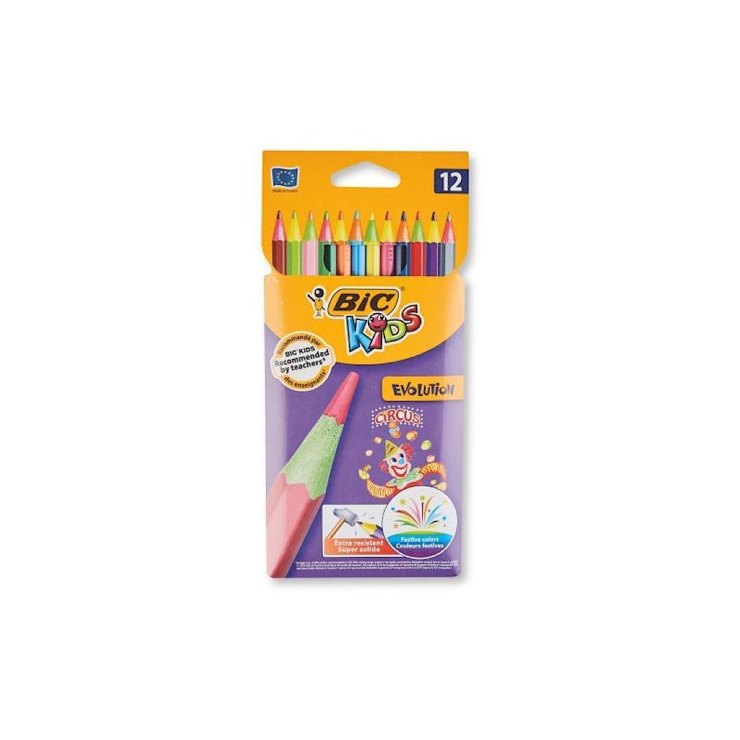 BIC Kids Evolution Coloring Pencils Set Of 12 - EUROPEAN HOUSE HOLD