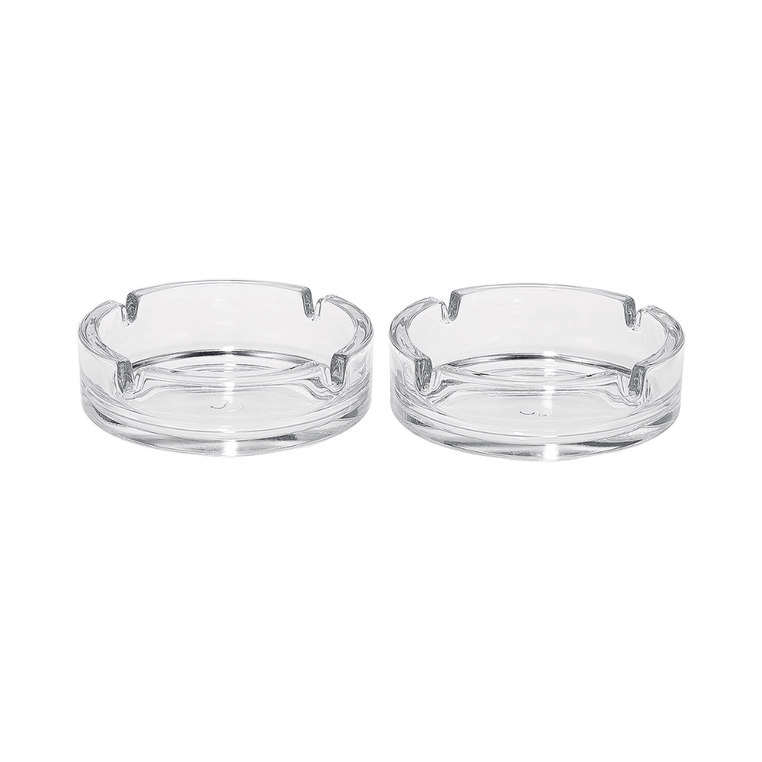 Bistro Oval Clear Ashtray 11 cm 2 Pieces - EUROPEAN HOUSE HOLD