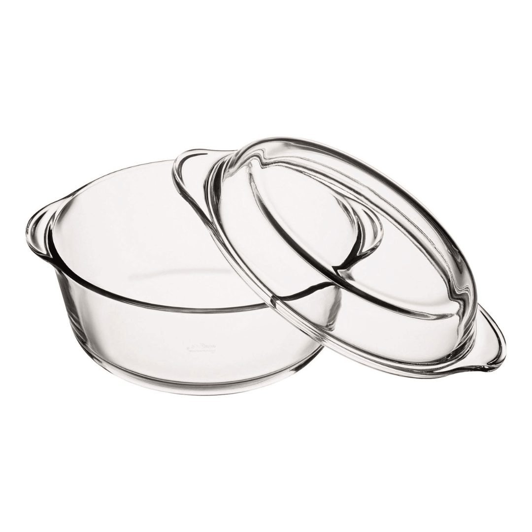 Borosilicate Glass Circular Casserole With Lid 2.07L - EUROPEAN HOUSE HOLD