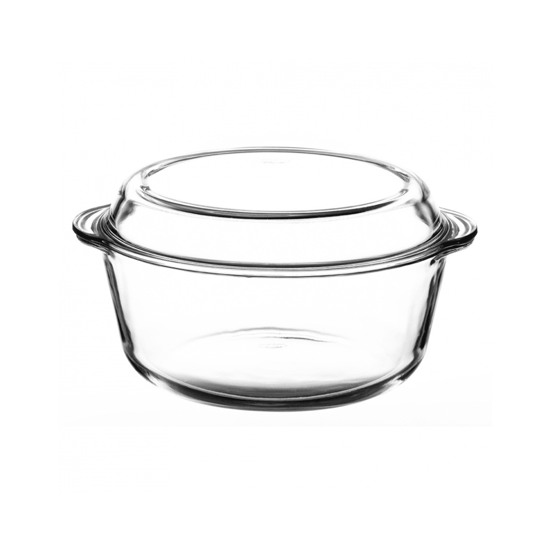 Borosilicate Glass Circular Casserole With Lid 3.15L - EUROPEAN HOUSE HOLD