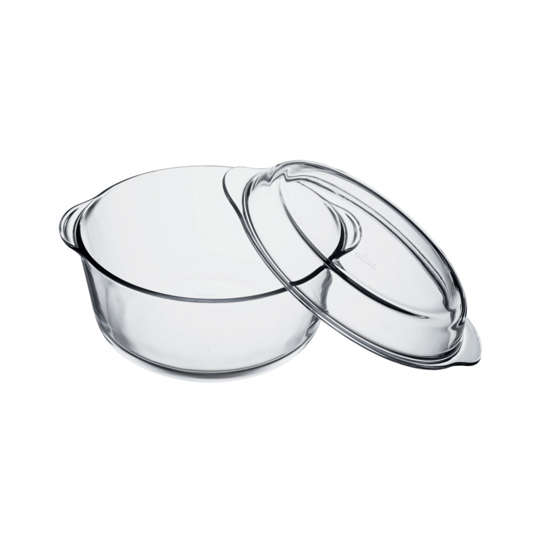 Borosilicate Glass Circular Casserole With Lid 3.15L - EUROPEAN HOUSE HOLD