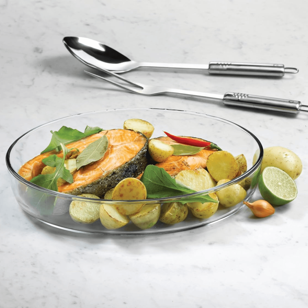 Borosilicate Glass Oval Oven Tray 26.25 cm × 18cm - EUROPEAN HOUSE HOLD