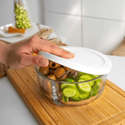 Breakfast Glass Storage Containers with Polar Lid and Compartments White - EUROPEAN HOUSE HOLD