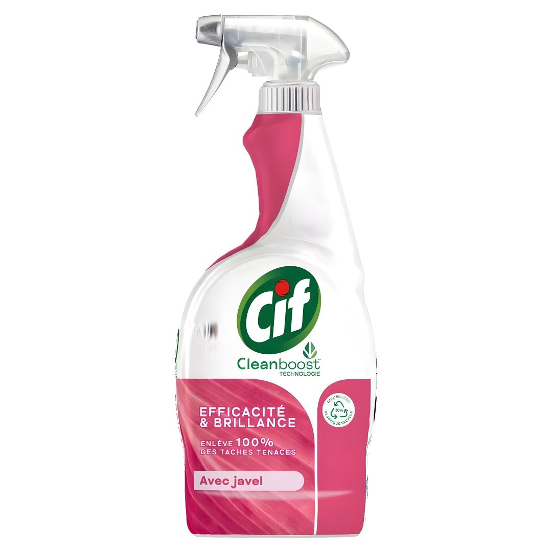 CIF Cleaning Spray with Bleach – 750ml – Efficiency & Shine – Made in UK – For Kitchen & Bathroom Use