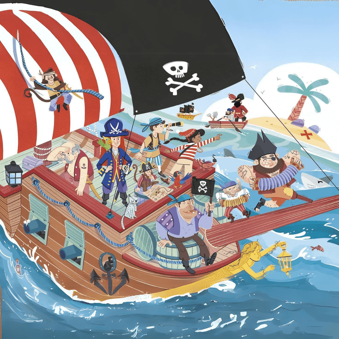 Clementoni 24209 Maxi Pirates , from 3 Years, Colorful Children's Puzzle with Extra Large Puzzle Pieces - EUROPEAN HOUSE HOLD