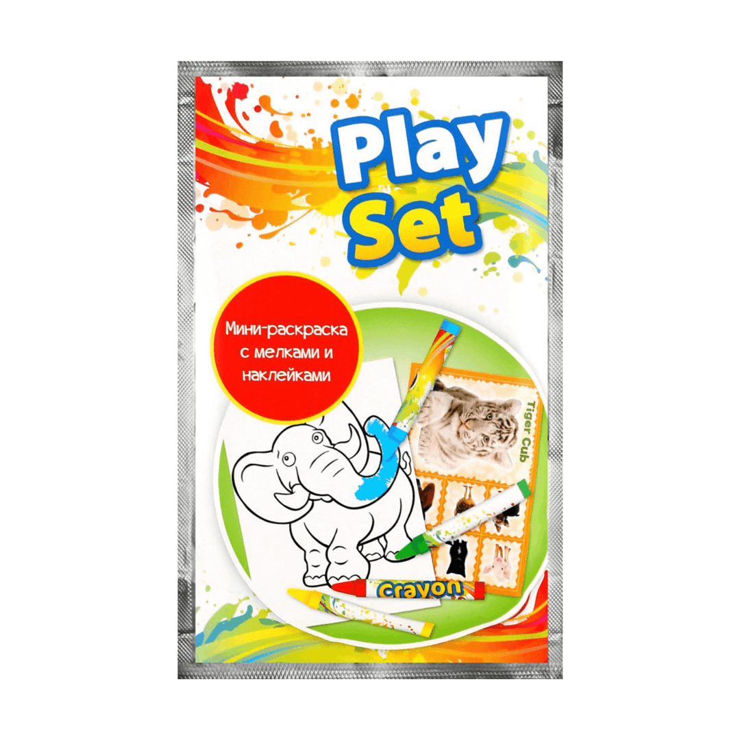 Coloring Booklet with 4 Crayons and Sticker Sheet - EUROPEAN HOUSE HOLD