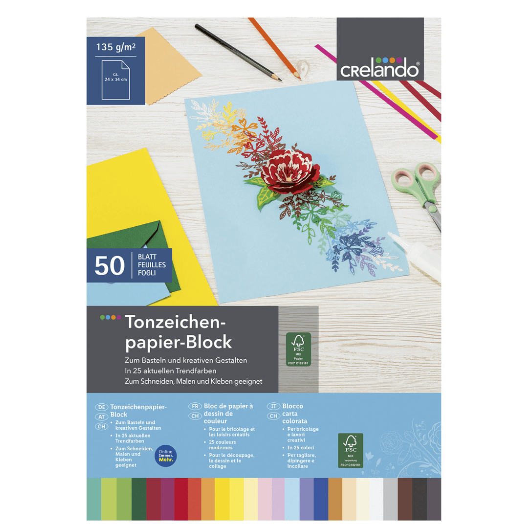 CRELANDO COLORED CARD 50 Sheets - EUROPEAN HOUSE HOLD