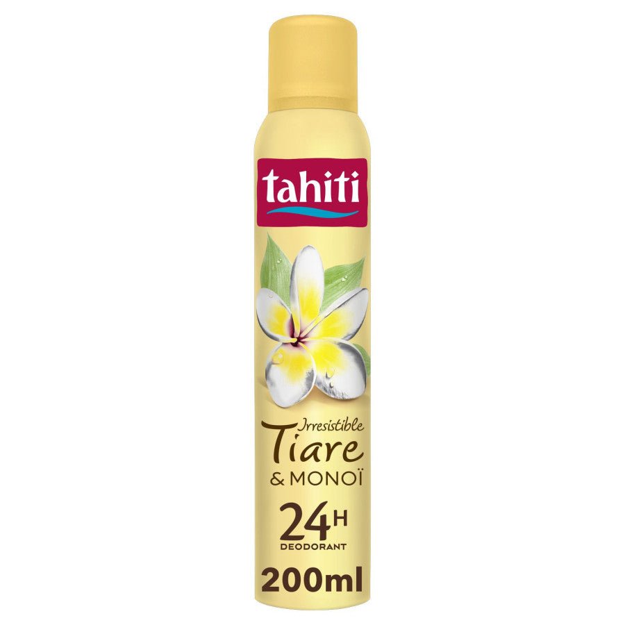 Tahiti Deodorant Spray 200ml – Tiare & Monoï fragrance, 24H odor protection, no white marks, available in Beirut Lebanon