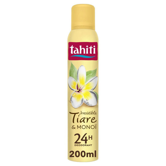 Tahiti Deodorant Spray 200ml – Tiare & Monoï fragrance, 24H odor protection, no white marks, available in Beirut Lebanon