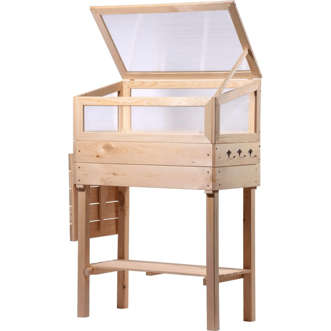 DOBAR RAISED GREENHOUSE WITH TABLE AND HOOKS - EUROPEAN HOUSE HOLD