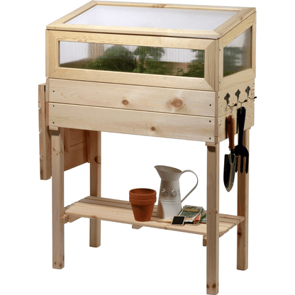 DOBAR RAISED GREENHOUSE WITH TABLE AND HOOKS - EUROPEAN HOUSE HOLD