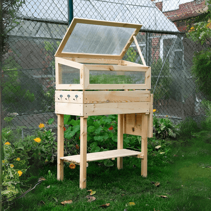 DOBAR RAISED GREENHOUSE WITH TABLE AND HOOKS - EUROPEAN HOUSE HOLD