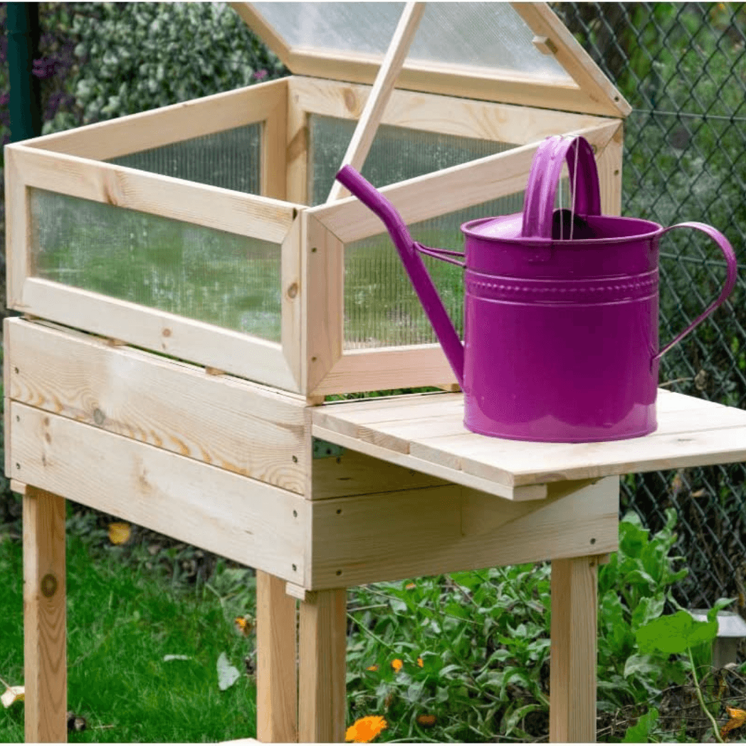Dobar Raised Wooden Greenhouse with table and hooks – European pine wood