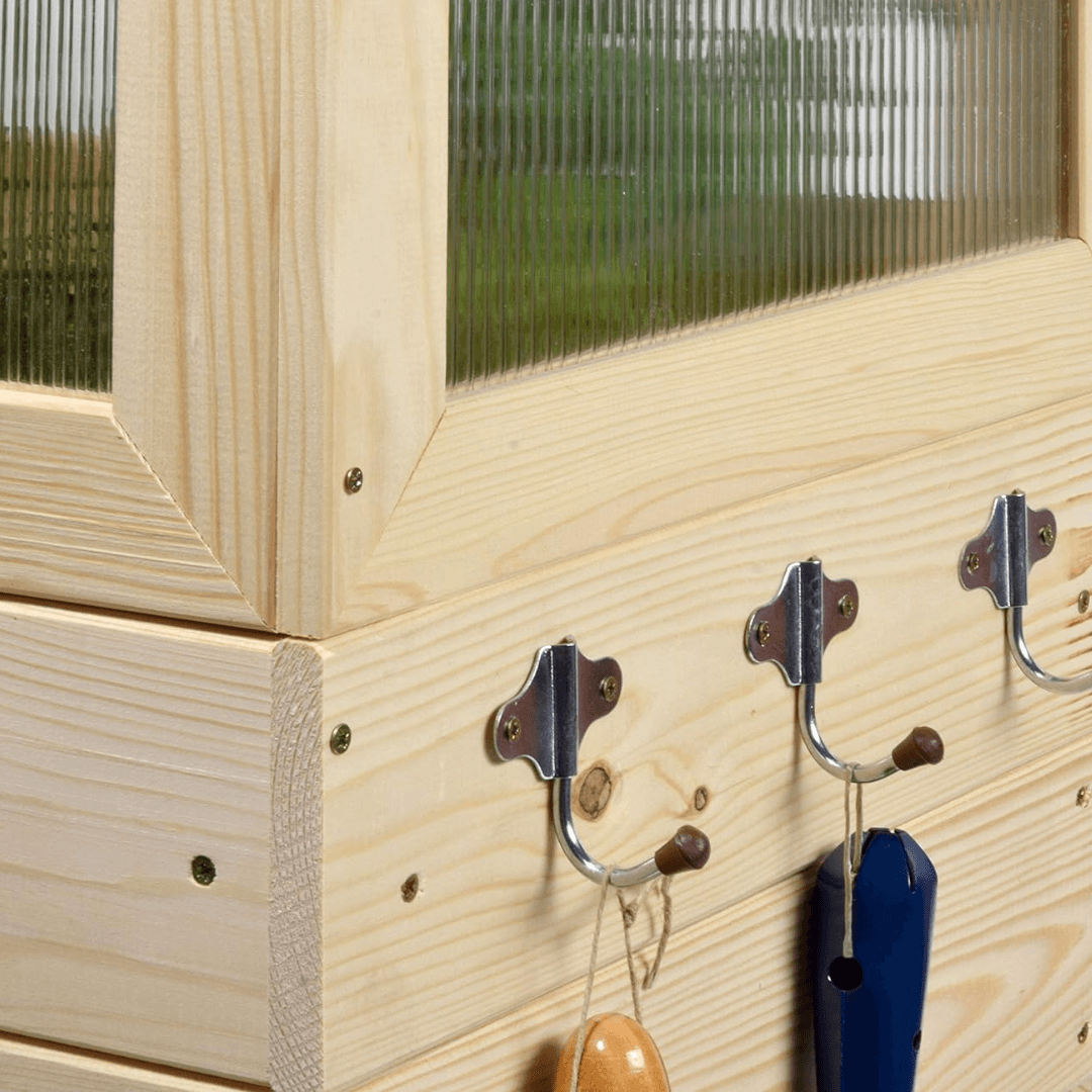 DOBAR RAISED GREENHOUSE WITH TABLE AND HOOKS - EUROPEAN HOUSE HOLD