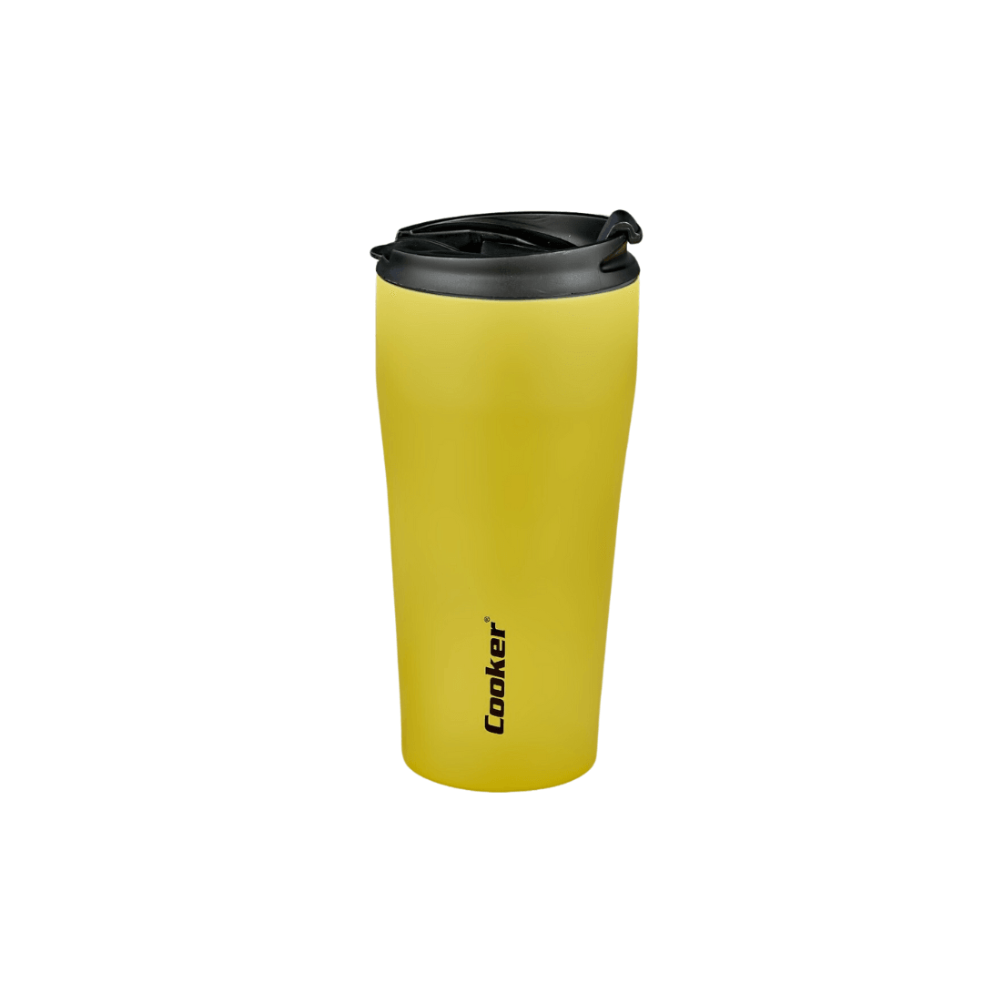 DOUBLE LAYER STAINLESS STEEL YELLOW THERMOS 400ML - EUROPEAN HOUSE HOLD