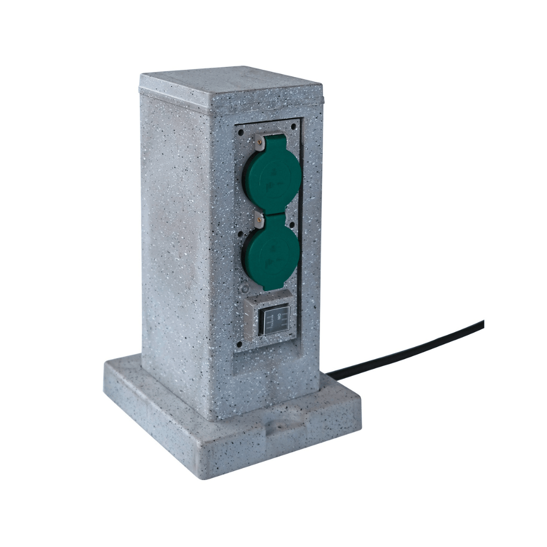 EASY HOME® outdoor socket in stone look IP44 - EUROPEAN HOUSE HOLD