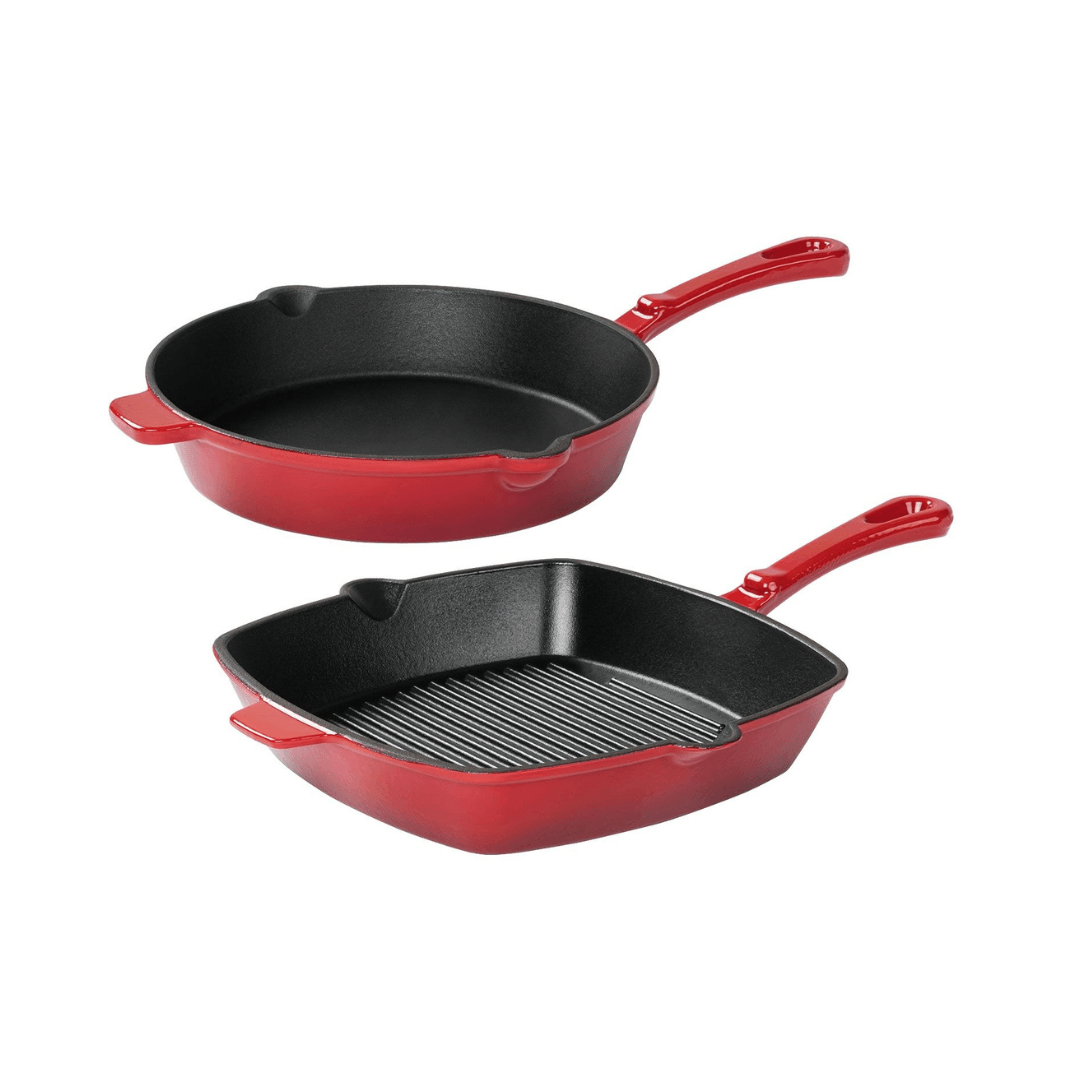 ERNESTO Cast Iron Pan (Ø 25 CM) Or Cast Iron Grill Pan (24.5 X 24.5 CM) - EUROPEAN HOUSE HOLD