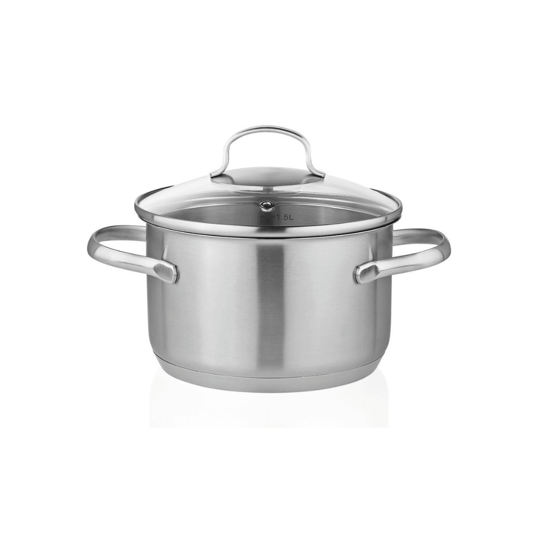 ERNESTO COOKING POT SET Ø 16 / 20 / 24 CM, 3-PIECE, STAINLESS STEEL - EUROPEAN HOUSE HOLD