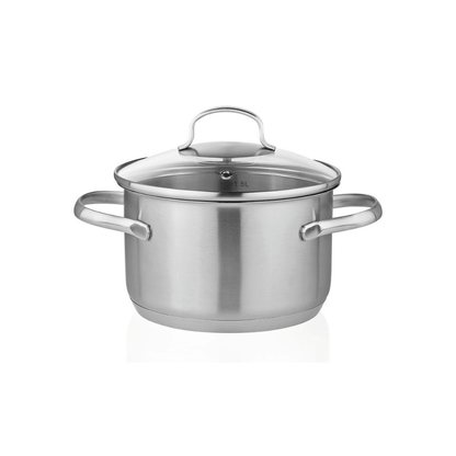 ERNESTO COOKING POT SET Ø 16 / 20 / 24 CM, 3-PIECE, STAINLESS STEEL - EUROPEAN HOUSE HOLD