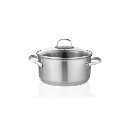 ERNESTO COOKING POT SET Ø 16 / 20 / 24 CM, 3-PIECE, STAINLESS STEEL - EUROPEAN HOUSE HOLD