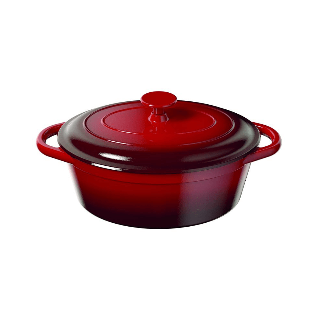 ERNESTO® CASSEROLE CAST IRON RED ENAMELLED 16CM 1.3L CAPACITY - EUROPEAN HOUSE HOLD