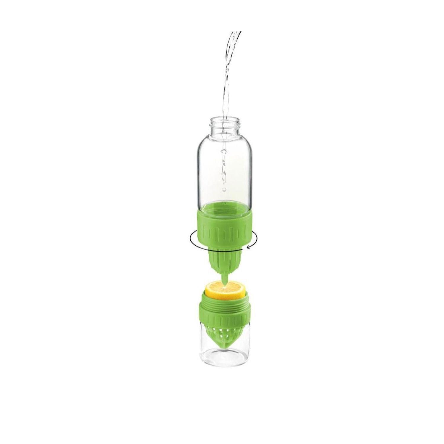 ERNESTO® DRINKING GLASS BOTTLE WITH CITRUS JUICER 550ML - EUROPEAN HOUSE HOLD