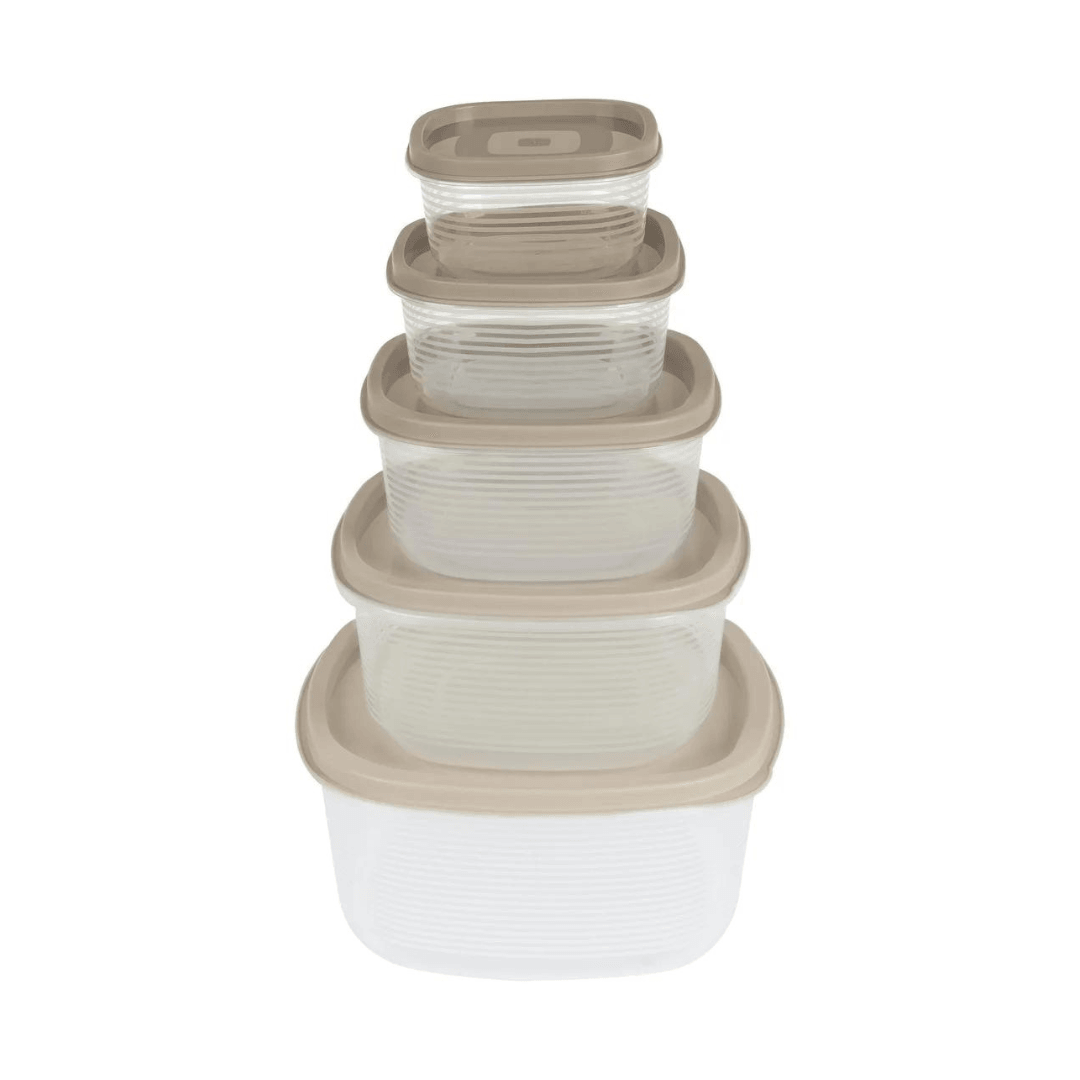 ERNESTO® Food Storage Container Set 5 Pieces Stackable - EUROPEAN HOUSE HOLD