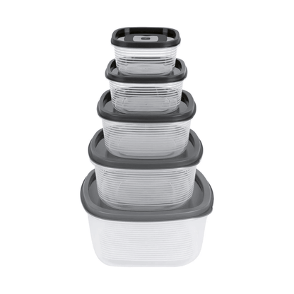 ERNESTO® Food Storage Container Set 5 Pieces Stackable - EUROPEAN HOUSE HOLD