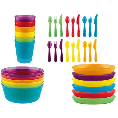 ERNESTO® Plastic Party Tableware Set XXL, BPA-Free 36 Pieces - EUROPEAN HOUSE HOLD